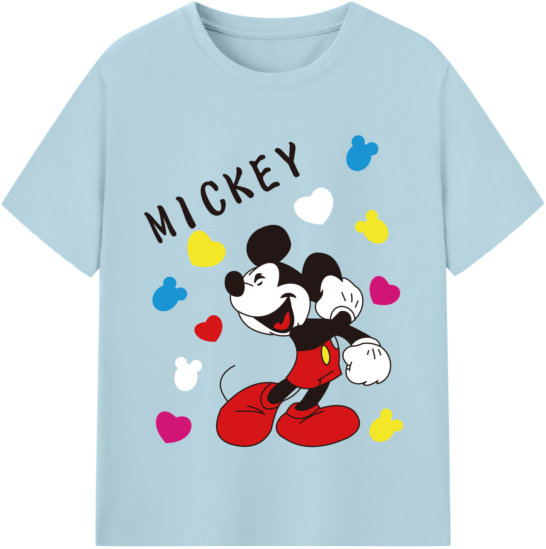 （画像用） ミッキーマウス Mickey Mouse 綿100％半袖Tシャツ（フロントプリント）